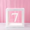 Clear Balloon Box with 26 White Letters for Birthday Party and Baby's First Birthday Decoration