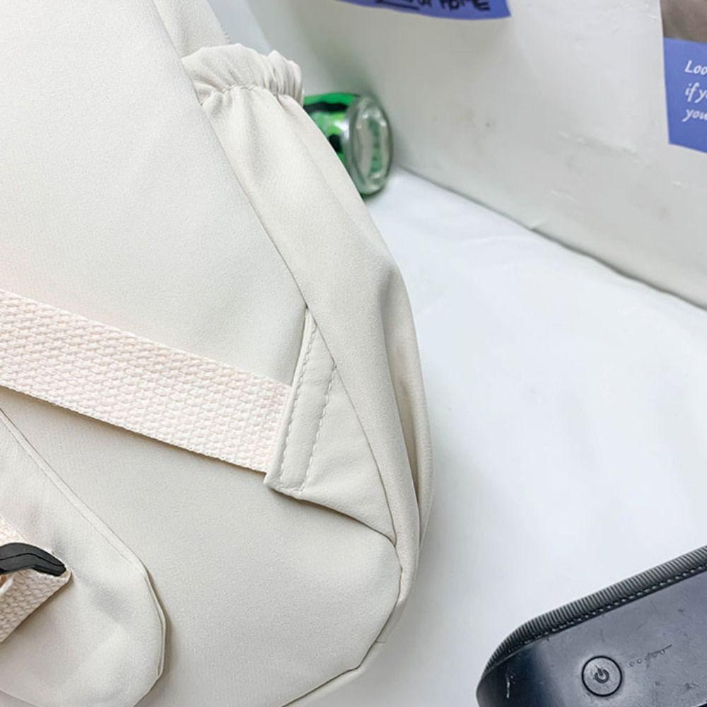 Simple Laptop School Bag Solid Color College Backpack Fashion Large Capacity Backpack  Teenagers