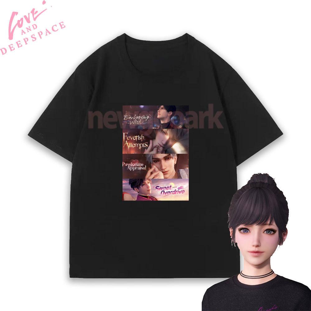 Love and Deepspace Choose Your Guy Zayne Xavier Sylus Rafayel Graphic T Shirts Woman Man Couple Otome Game Anime Cotton Tshirt