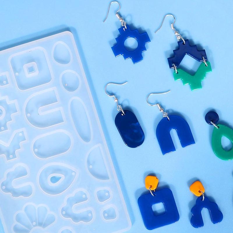 Resin Earring Molds DIY Crystal Epoxy Mold Stripe Shape Homemade Jewelry Silicone Mold for Making Earring Pendant Craft