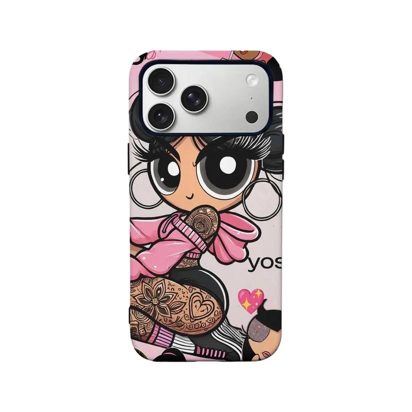 Luxury Clmj Cute The P-Powerpuffs Girls Phone Case for iPhone 17 16 15 14 13 12 11 X Air Pro Max Plus Double-layer Back Cover