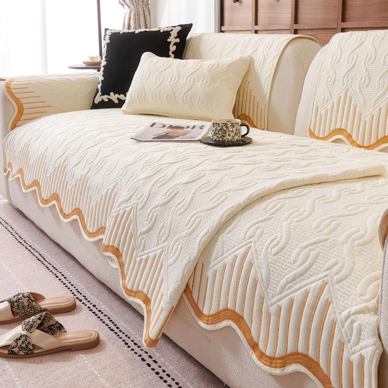 

Подушка для дивана особой формы универсальна для всех сезонов 2025 новый цельный прямой кожаный диван нескользящая подушка для сиденья чехол-полотенце для дивана 90*280cm