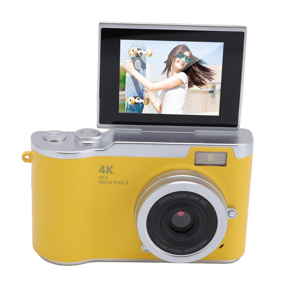 Digital Camera 4K 48MP 18x Zoom Auto   2.4 Inch Screen Built in Fill Light Compact Students Camera for Daily Travel