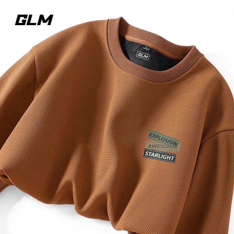 GLM Men's Waffle Knit Thermal Crewneck Sweatshirt