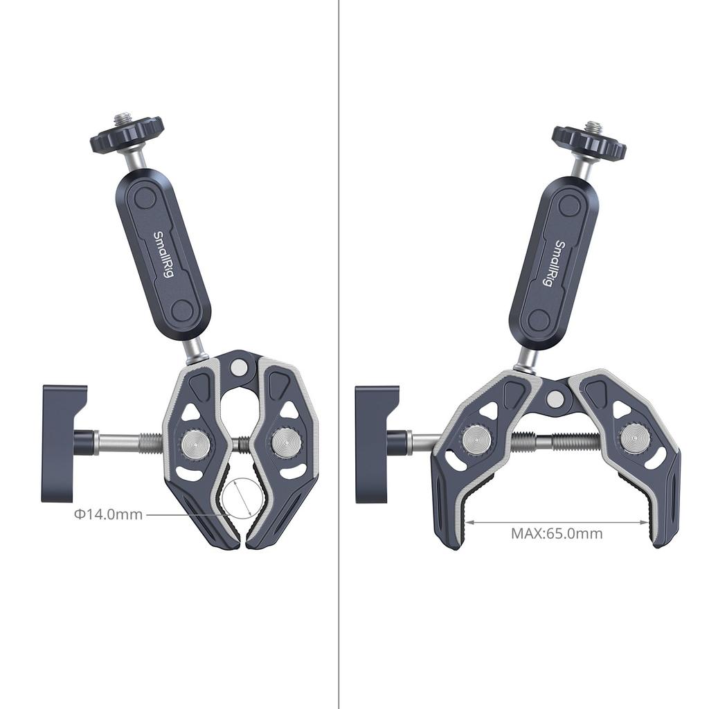 SmallRig Super Clamp Camera Mount Clamp with GoPro Ball Head Magic Camera Monitor Super Clamp for DSLRs and Stabilizers Crab-Style Kit, 2-Pack