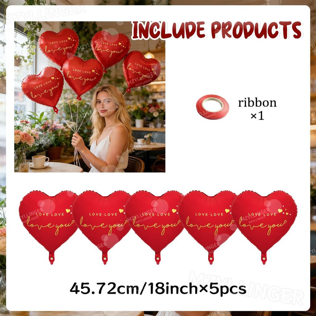 18 inch "love you" love balloon, Valentine's Day wedding anniversary decoration, birthday theme party atmosphere decoration