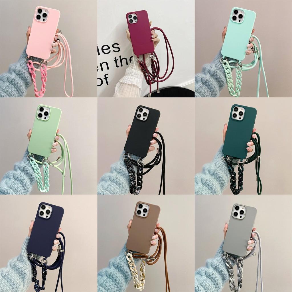 Iphone For 16 Plus Wrist Strap Solid Color Crossbody Accessories Case Phone