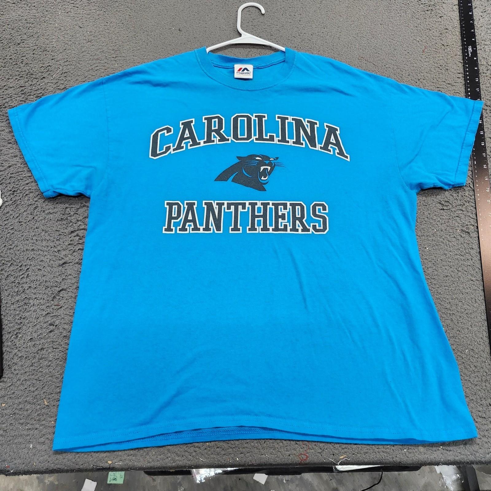 Majestic Carolina Panthers NFL Graphic Mens XL Blue Short Sleeve Tee Unisex T-Shirt S