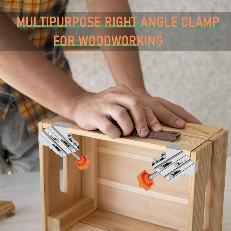 4pcs Right Angles Clamps With Not Slip Grip Corner Clamp Multipurpose for Accuracy Woodworking Metalworking Framing