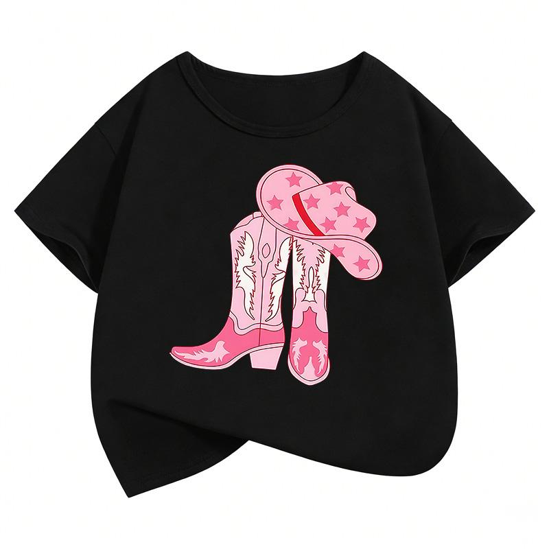 Fashion Shoes Design Printed Streetwear Harajuku Summer Style Funny Cute Girl Tops Boy Tshirt Street Kid T Shirt Short Sleeve