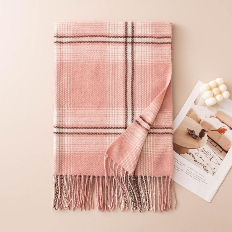 Thick Warm Faux Cashmere Plaid Scarf Women Men Winter College Style Long Wrap Shawl Daily Commute