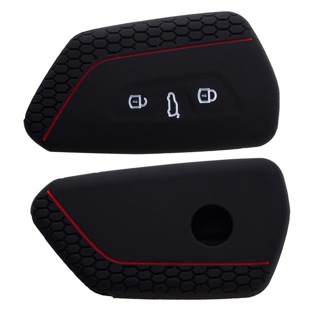 Black Soft Silicone Key Cover Set for Golf 8 For Skoda Enyaq IV 2 Pieces