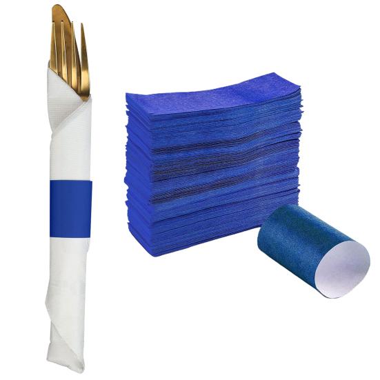 100PCS Napkin Ring Self-adhesive Strong Stickness Tightly Wraps Elegant Napkin Ring Set Home Party Supplies