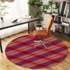 1pc plaid pattern Round Chair mat Area Rug - Non-Slip, Floor Mat for Office, Bedroom, and Indoor Decor -1002160