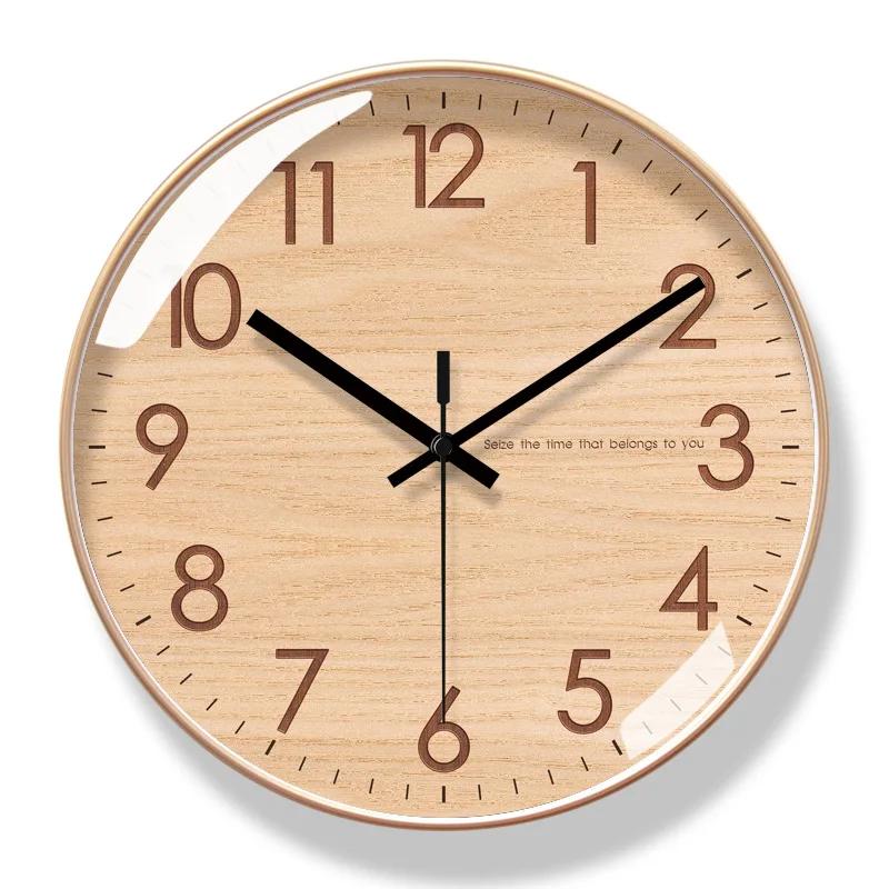 

10/12/14-inch Marble Wall Clock Living Room Simple Nordic Fashion Home Hanging Watch Silent Sweep Second Quartz Clocks 10 inch