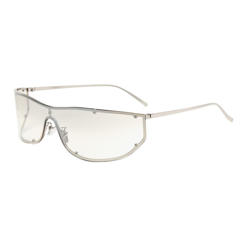 Curved one-piece Xiaoxiang sunglasses for women's high-end sense of European and American style trend curved windproof cycling sunglasses for men's