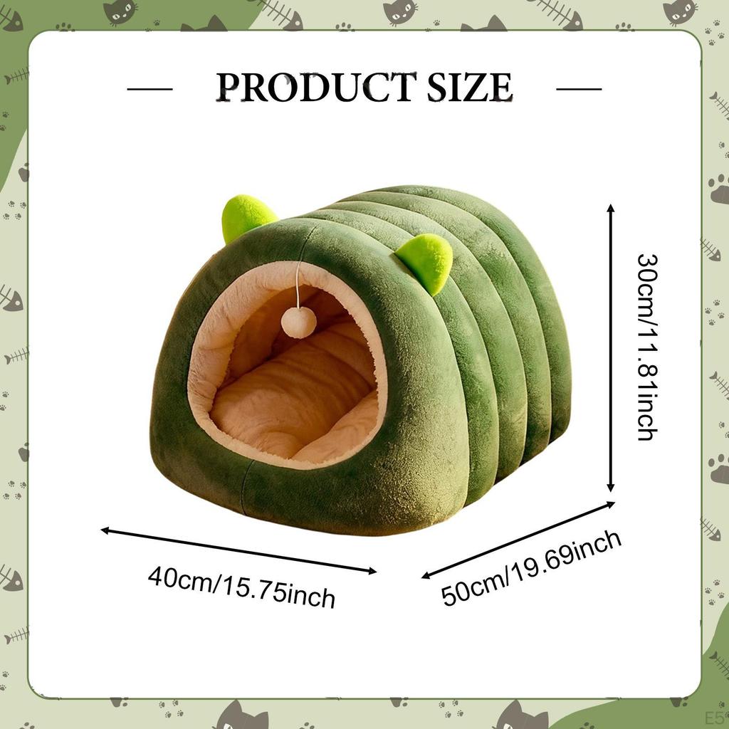 Cat Bed Enclosed Hideaway Portable Shaped Winter Warm with Removable Washable Cushion Cozy Puppy