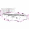 Brown Bed Frame with Headboard 140 X 190 Cm Solid Pine Wood