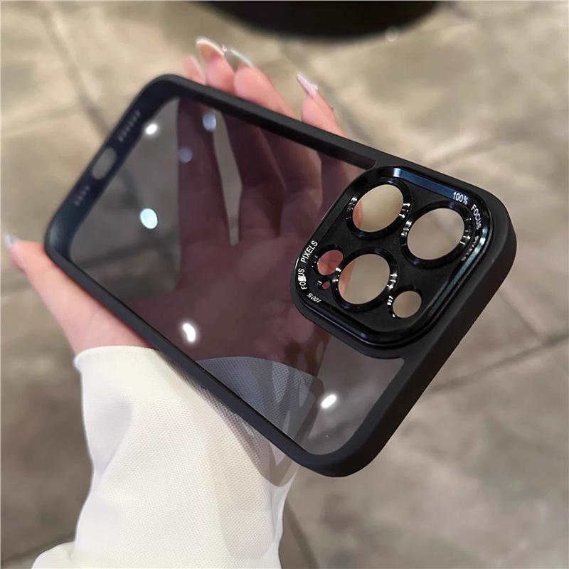 Applicable To Apple 18 Mobile Phone Case Metal Lens iPhone17promax Missed Label All-inclusive Transparent Anti-drop Protective Case