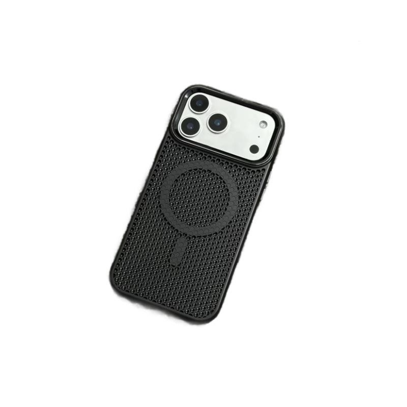 Apple 17 Pro Max Honeycomb Magnetic Heat Dissipating Skin-Feel Case with Integrated Buttons for iPhone 16/15