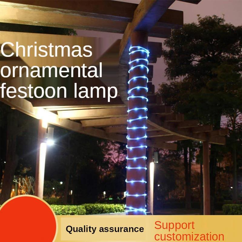 Outdoor Solar Garden LED String Lights PVC Tube Light Copper Wire Lights Rainbow Tube Light String Christmas Decoration Lantern 8-mode solar зеленый свет