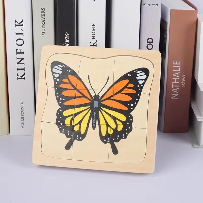 

Kids Wooden Animal Growth Cycle Puzzle Educational Toy For Kids Early Education Butterfly Puzzle