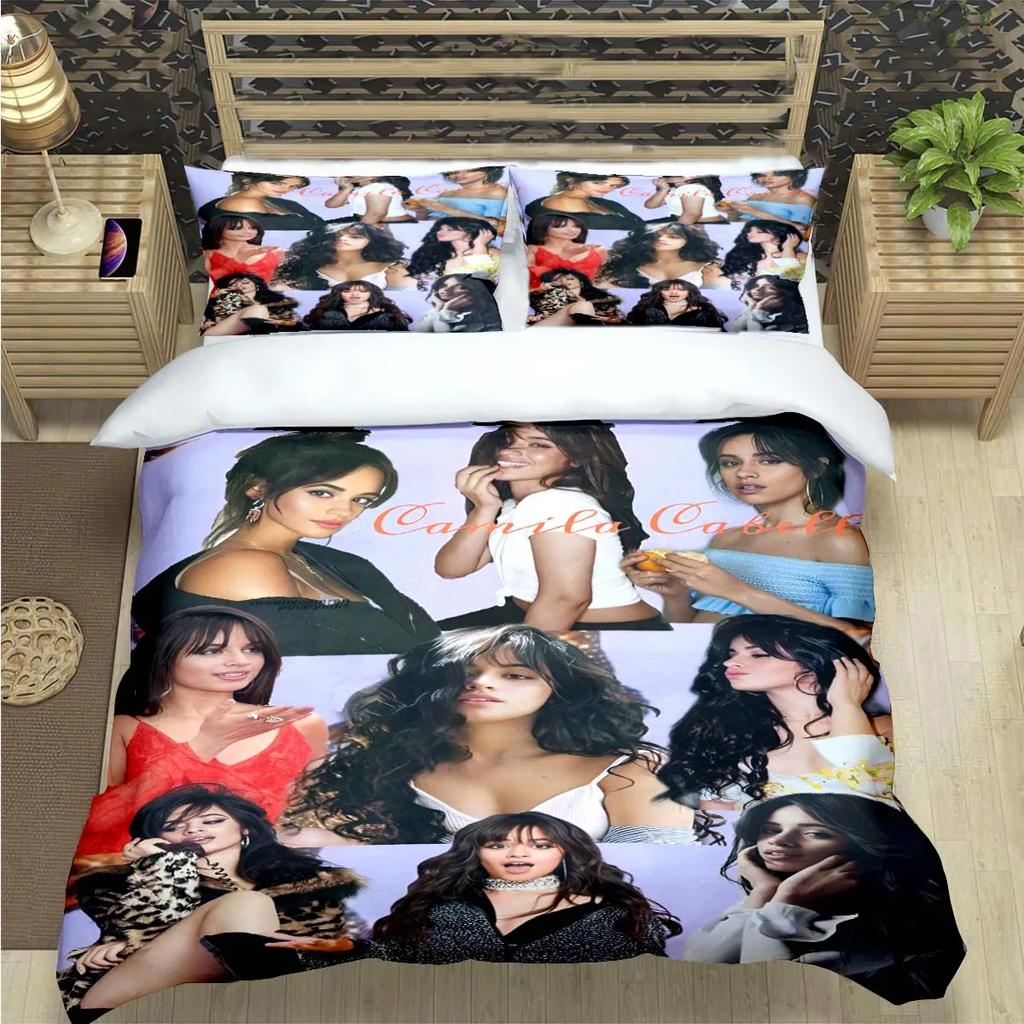 Popular Famous Singer C-Camila Cabello Print Bedding Sets Bed Supplie Set Comforter Set Teens Girls Twin Single Kid Gift