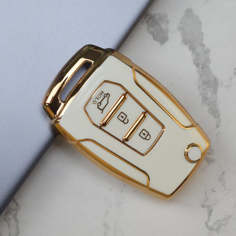 

Golden Edge Tpu Key Cover Shell Car Key Cover For Ssangyong Kyron 2 Sanka Actyon Korando Tivoli 3 Buttons Remote Key Case