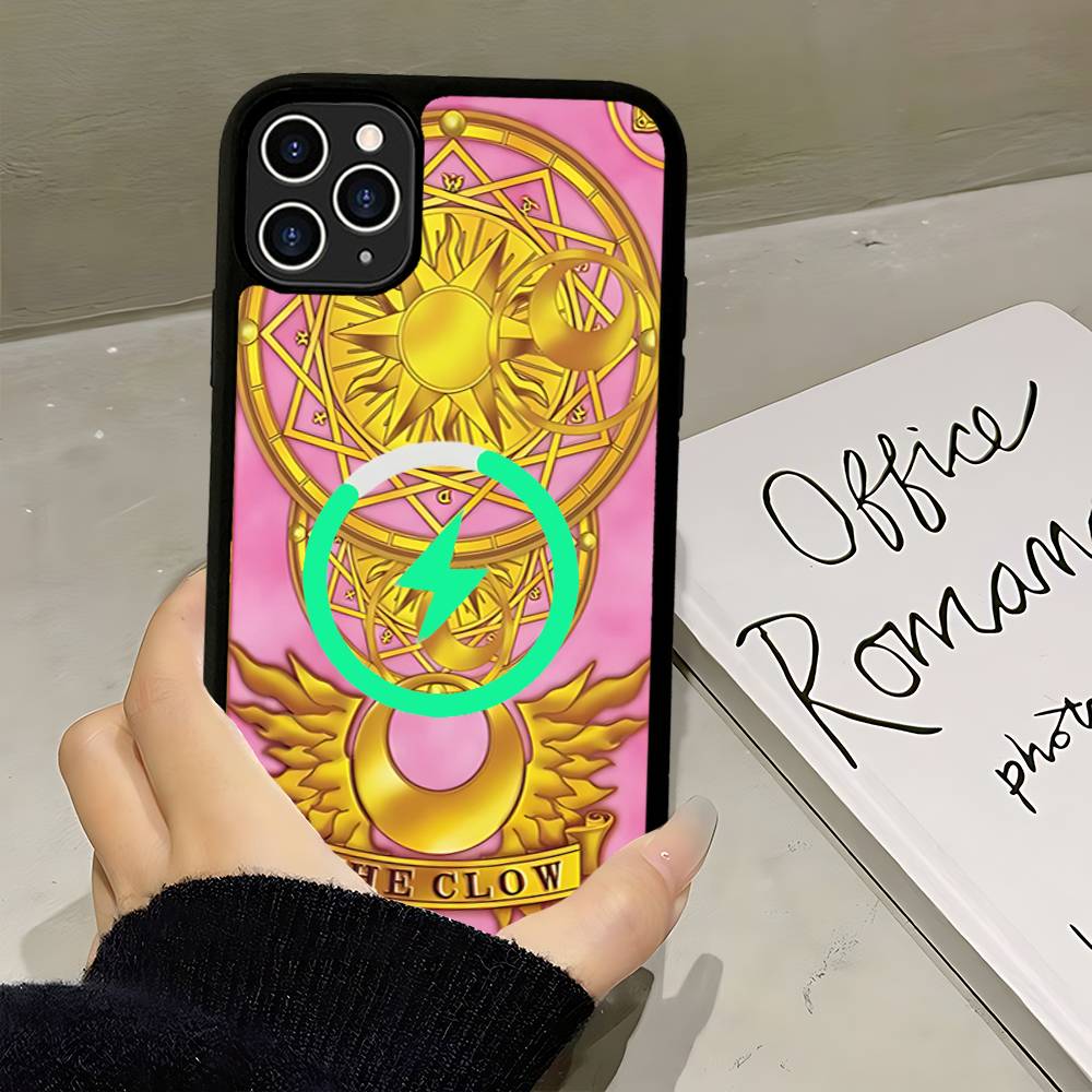 Anime C-CardcaptorS S-Sakura For Magsafe Magnetic Phone Case Wireless PC+TPU For IPhone 11 12 13 14 15 16 17 Pro Max Plus