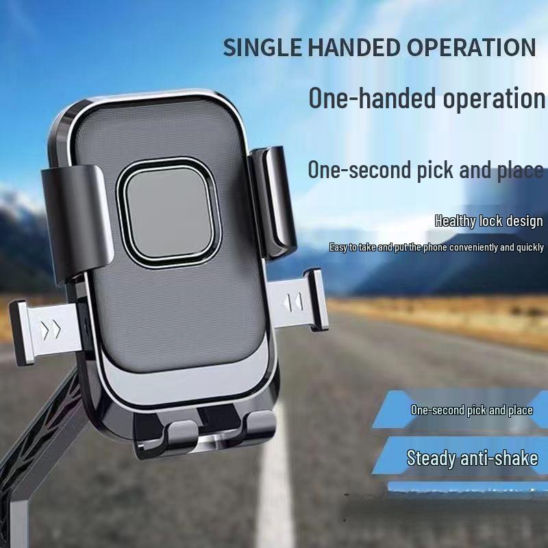 Black Tech Mobile Holder for Electric Motorcycle, Tricycle & Bicycle