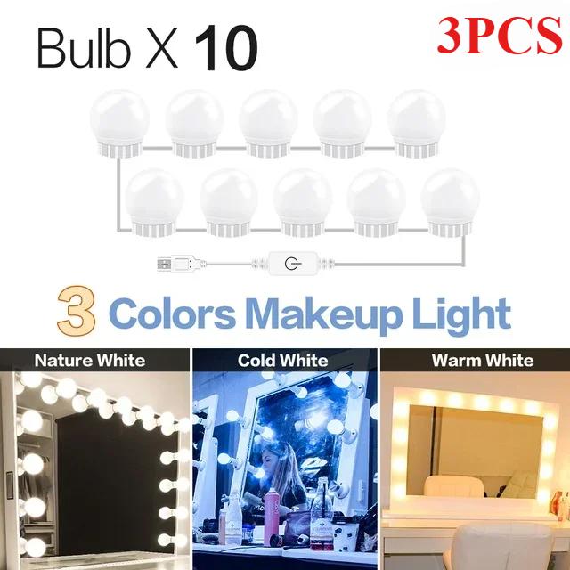 Mirror Light Bulbs Vanity Light USB Power Bathroom Dressing Table Lighting Dimmable LED Vanity Light For Makeup Mirror LED Light