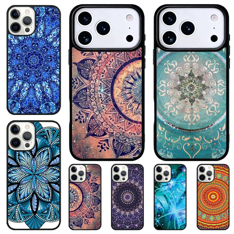 Bohemian Tie Dye Hippie Mandala Phone Case for iPhone 17 Air 16 15 11 12 14 13 Pro Max Shockproof Cover