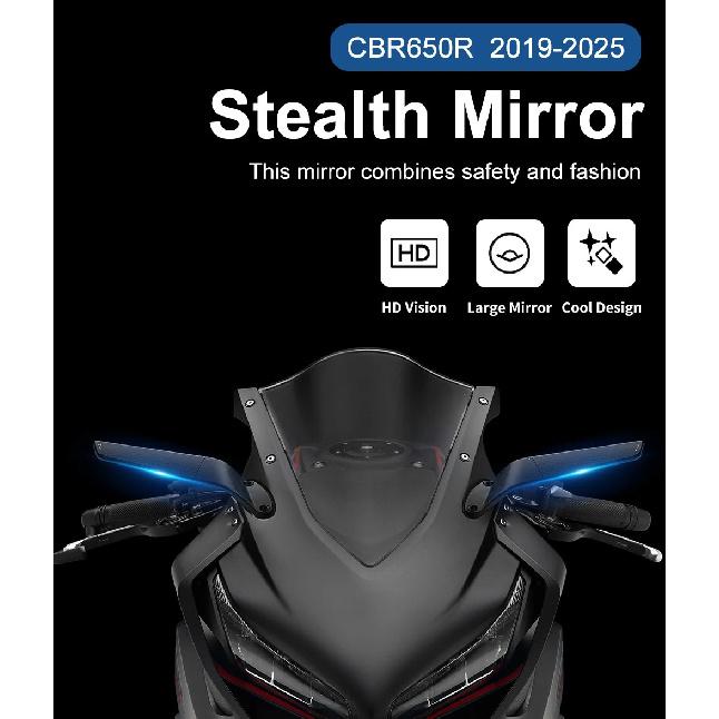 2024 CBR650R Rearview Mirror Motorcycle Invisible Rearview Mirror For Honda CBR 650R CBR650R 2019-2024 Aluminum Winglet Mirror