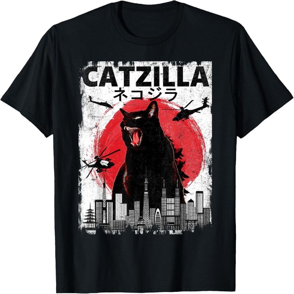 

Catzilla - Funny Cat Lover Kitten Kitty T-Shirt - Black - Unisex-Adults, Unisex-Kids - Short Sleeve - Cat-Themed T-Shirt - Small XXXXXL чорний