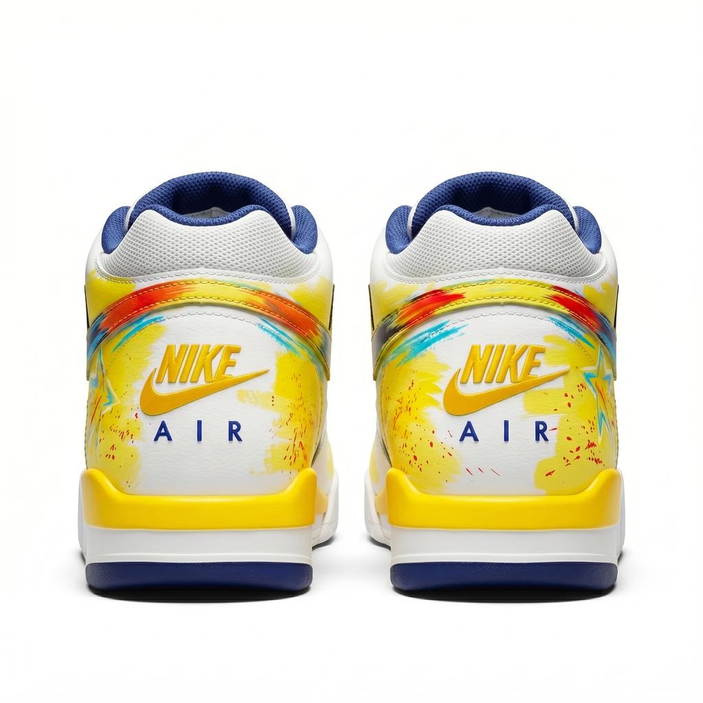 Nike Flight Legacy Cushioning Slip Resistant Abrasion Resistant Waterproof Mid Top Men's Basketball Shoes Men's Yellow BQ4212-102(Team942-)