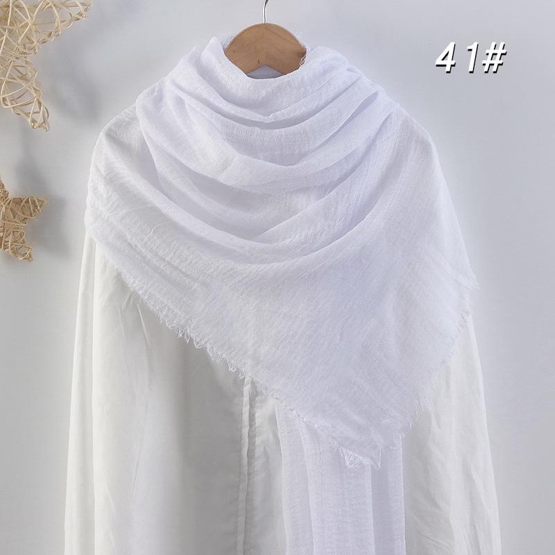 Sciarpa da donna in cotone lino seta - Per tutte le stagioni, colore unito, versatile foulard per testa e parasole