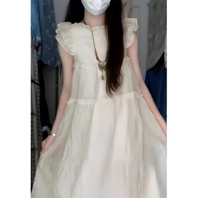 Xiaofei Ärmel weißes Mädchen Freizeitkleid Kinder Sommer neues Temperament Strandurlaub Fee langes Kleid