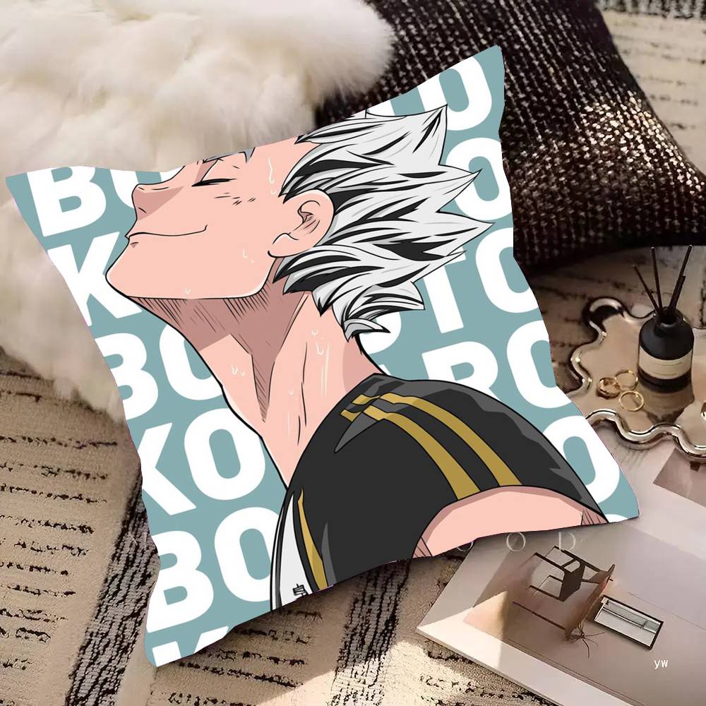 Volleyball Japanese Anime Manga Haikyuu Pillow Case Square Pillow Bedroom Sofa Leisure Comfort Cushion Car Home Decoration