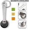 12pcs Stainless steel measuring cup and spoon set, with 1 level measuring tool set, used for cooking and baking dry liquid ingre