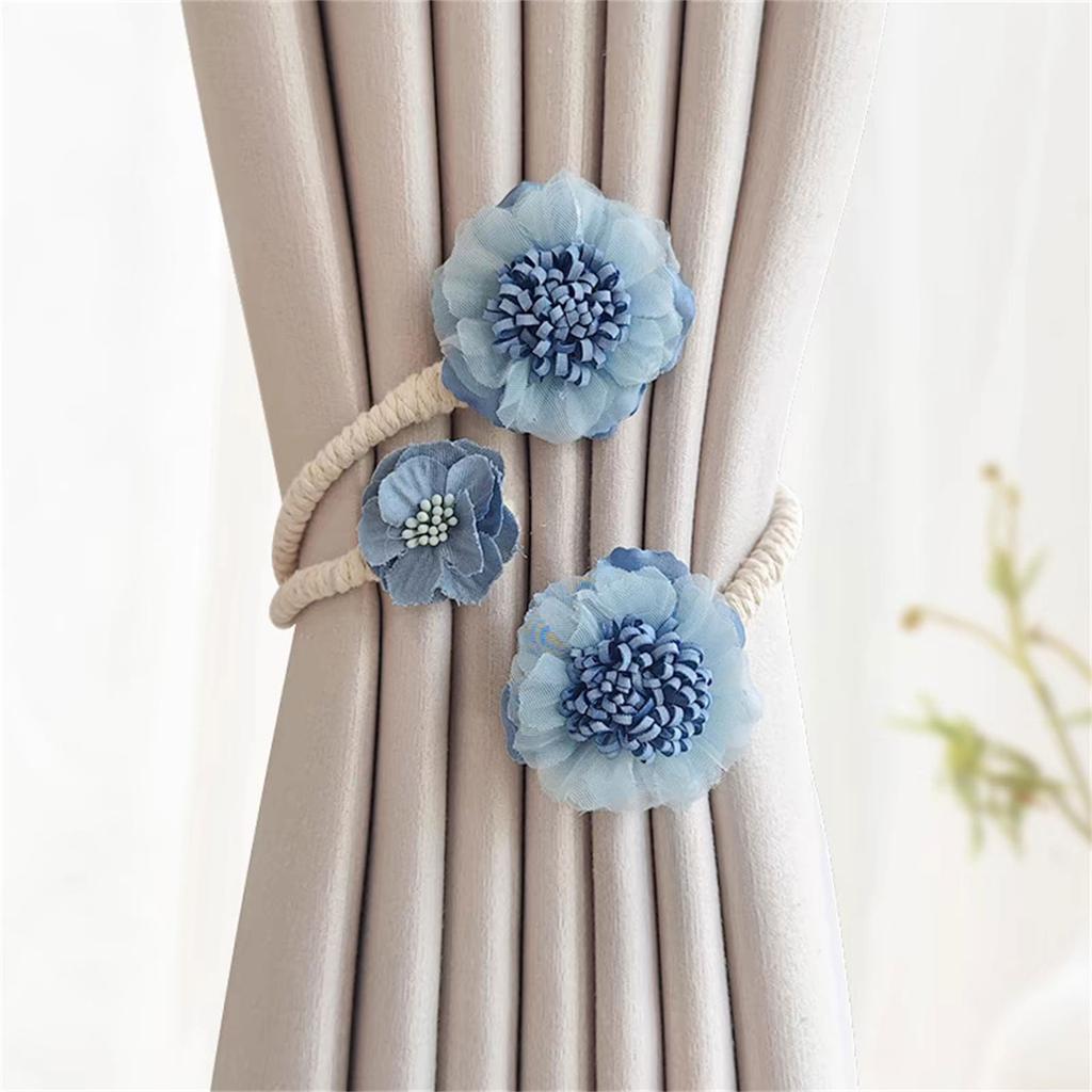 Handmade Flower Curtain Tieback Elegant Decorative Clip Window Drapery Holdback Buckle Tie for Living Room and Bedroom