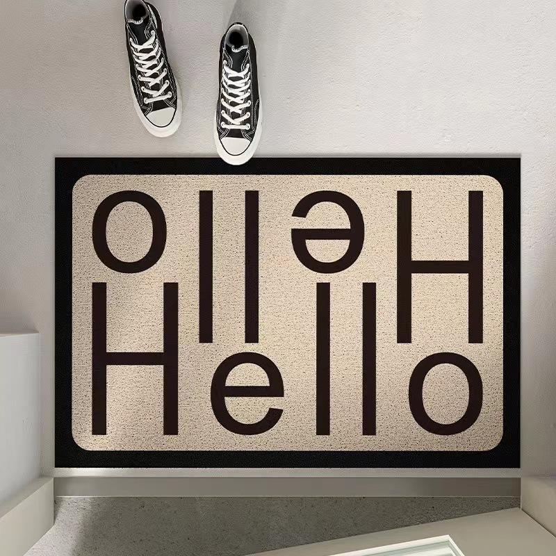 Elegant Letter Entrance Doormat Anti-slip PVC Floor Mat Simple Style Entry Porch Hallway Entryway Home Decor Dust Removal Carpet