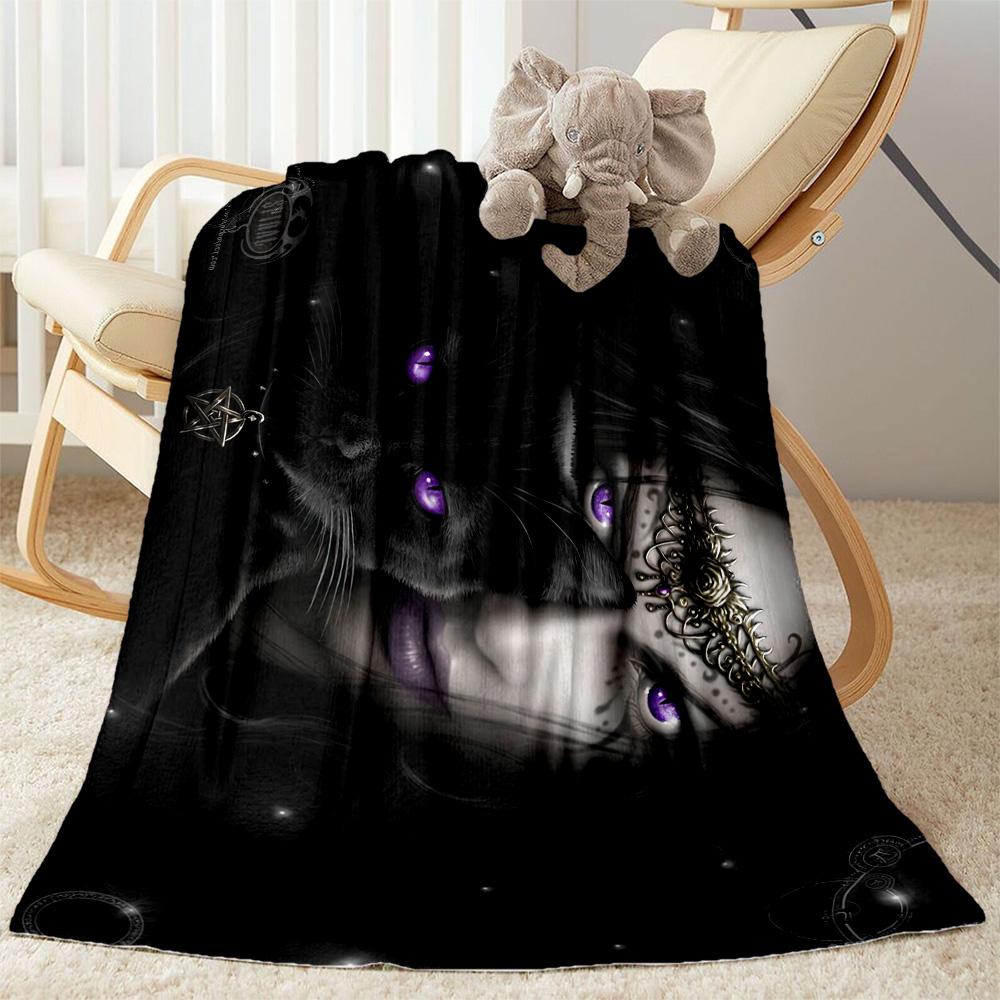 Gothic Style Blanket Warmthful Decor Perfect for Livingroom Seaside Picnics Four Seasons Multipurpose Modern Perfect Gift for Relatives and Friends