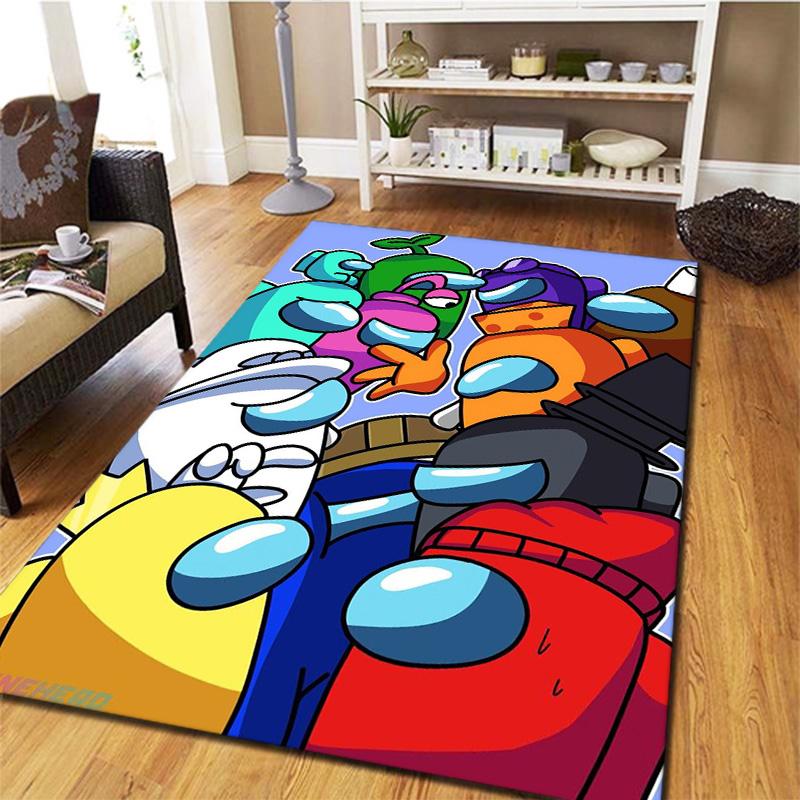 Tappeto Among Us per Soggiorno Camera da Letto Casa Decorazione Divano, Tappetino Antiscivolo per Giochi Bambini