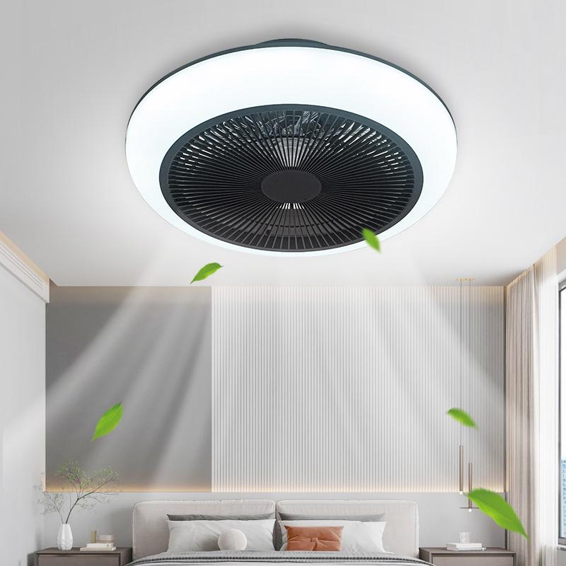 

Silent Ceiling Fan Light with Integrated Remote for Bedroom or Living Room 46*20 Black Fan Light