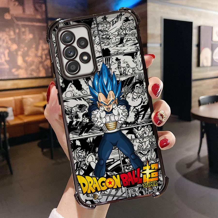 Průhledný kryt pro Samsung Galaxy A16 A35 A36 A52 A17 A24 A33 A15 A13 A21s A26 A25 Roztomilý kreslený anime Saiyan Goku