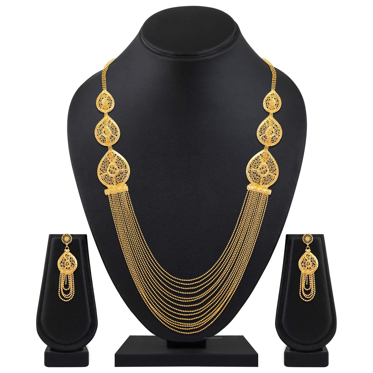 

Latest Long Chain Traditional Necklace Jewellery Set for Women