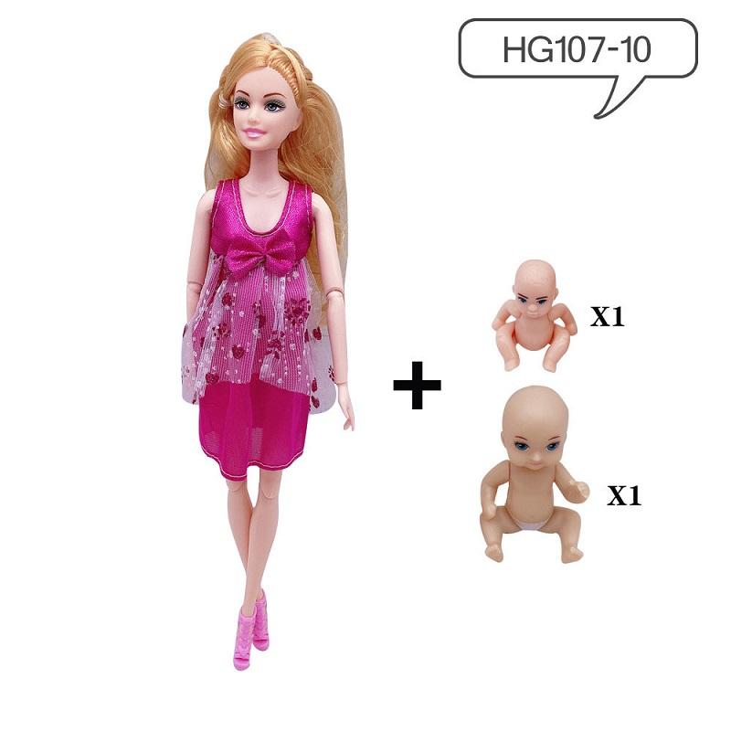 11.5 Inches Pregnant Doll Mom Have 2Pcs Baby In Her Tummy with 1Pc Clothes Educational Dolls Girl Toy for Girl Gift