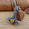 Stainless Steel Men's Pendant Necklace Viking Odin Celtic Triangle Knot Thor's Hammer