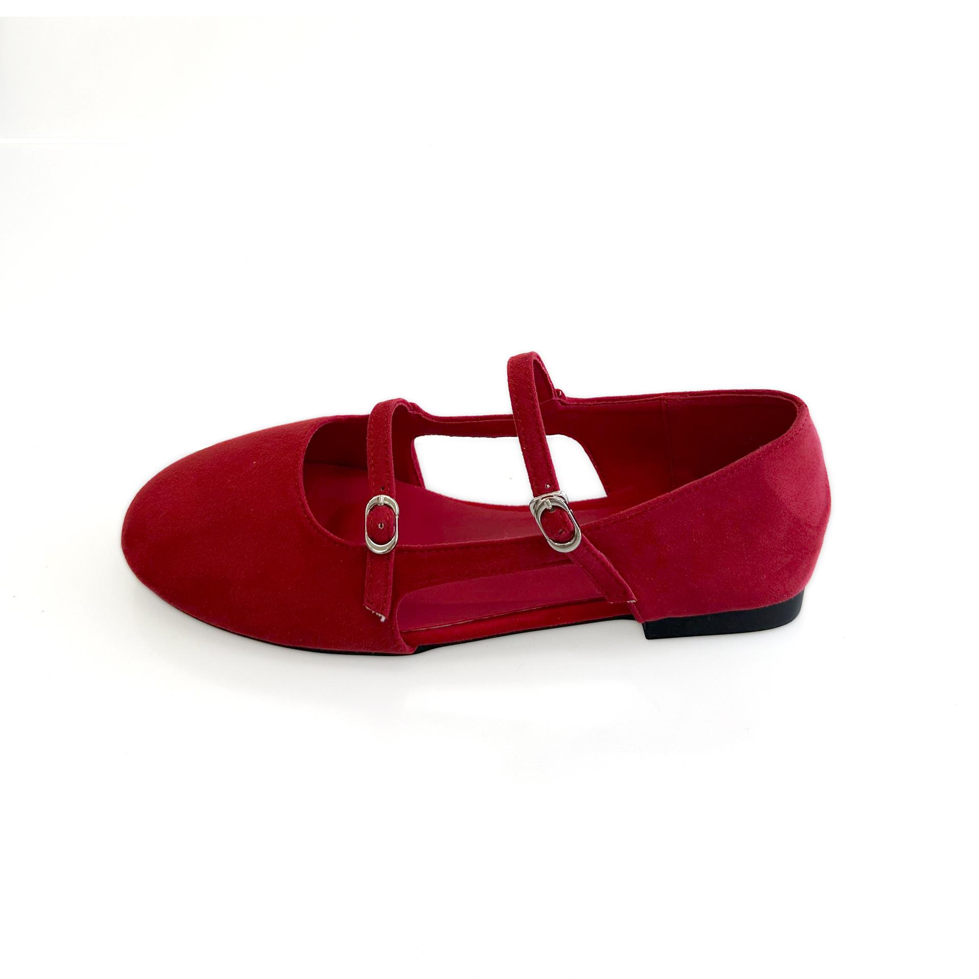 

Spring 2025 new Korean version niche one-word belt Mary Jane single shoes women s flat late evening wind women s shoes large size 35