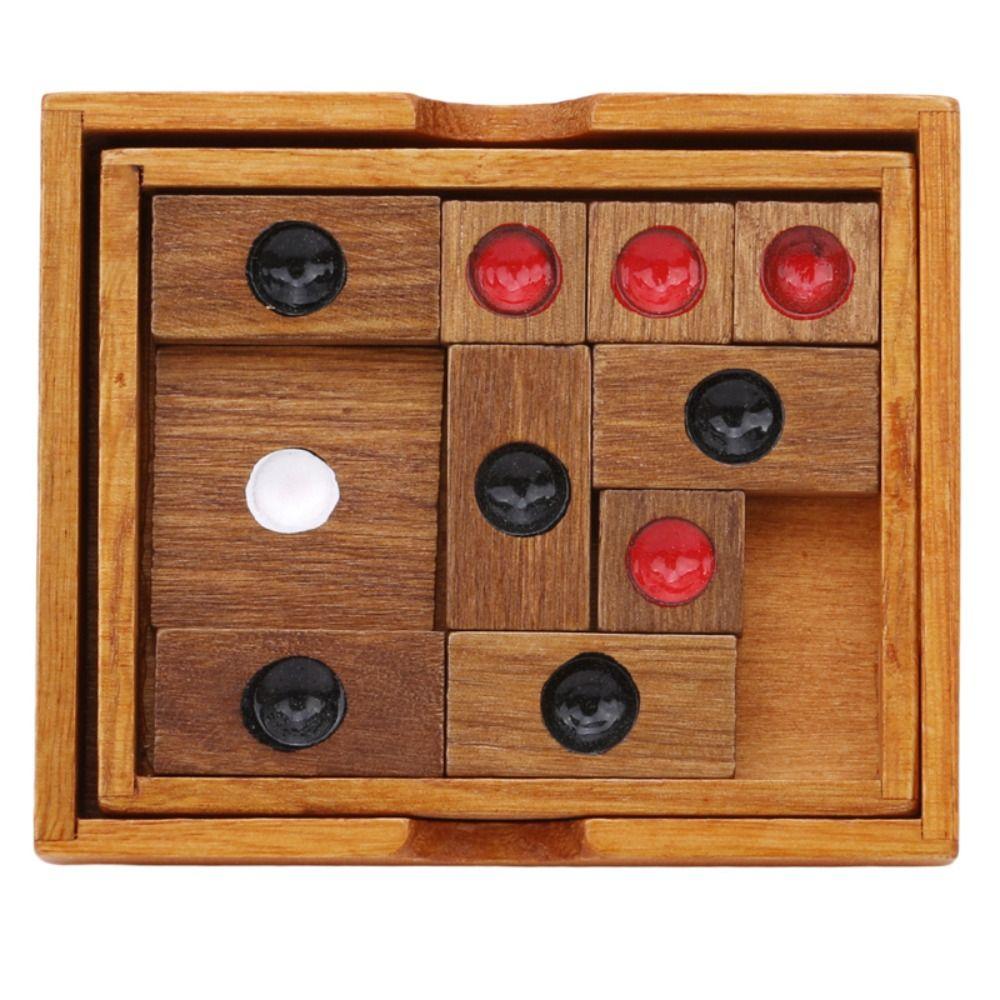 Sliding-Puzzle Wooden Slide Escape Puzzle Chinese Huarong Sliding-Puzzle Family Playing
